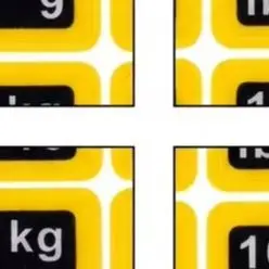 Yellow Weight Number Sticker 10-200lb 2pcs For Fitness Gym Equipment Plate Label Marking Waterproof Decal Strength Training