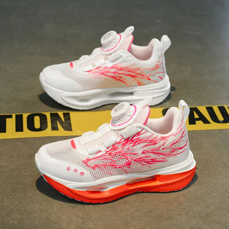 

Kids Magic Tape Summer Sport Shoes Large Mesh Breathable Elastic Rubber Sole Anti Collision Toe Non Slip Daily Sneakers