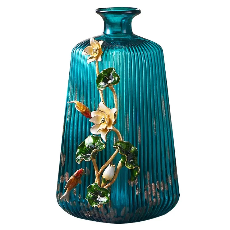 

European enamel dried flower ornament, living room desktop vase, household dining table personalized decoration, entrance