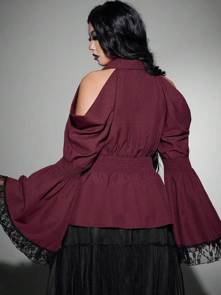 Picture 6: 0XL-4XL Plus Size Autumn Spring Fashion Elegant Shirt Blouse Turn Down Collar 3XL 4XL Big Size Women Long Sleeve T-shirt Tops