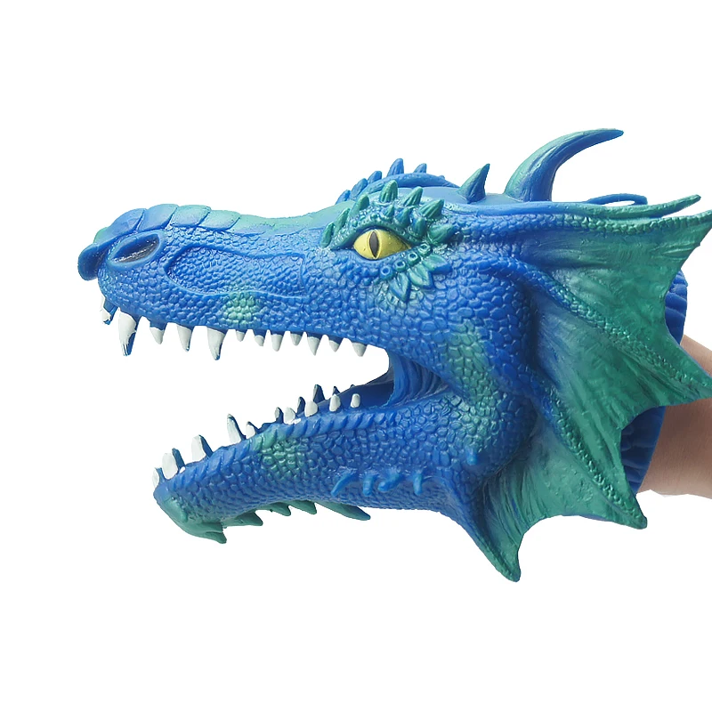 Bestseller realistische Dinosaurier Kopf Rolle Bad Geschenk Gummi Spinosaurus Handpuppe Spielzeug für Jungen Mädchen Kleinkinder Erwachsene