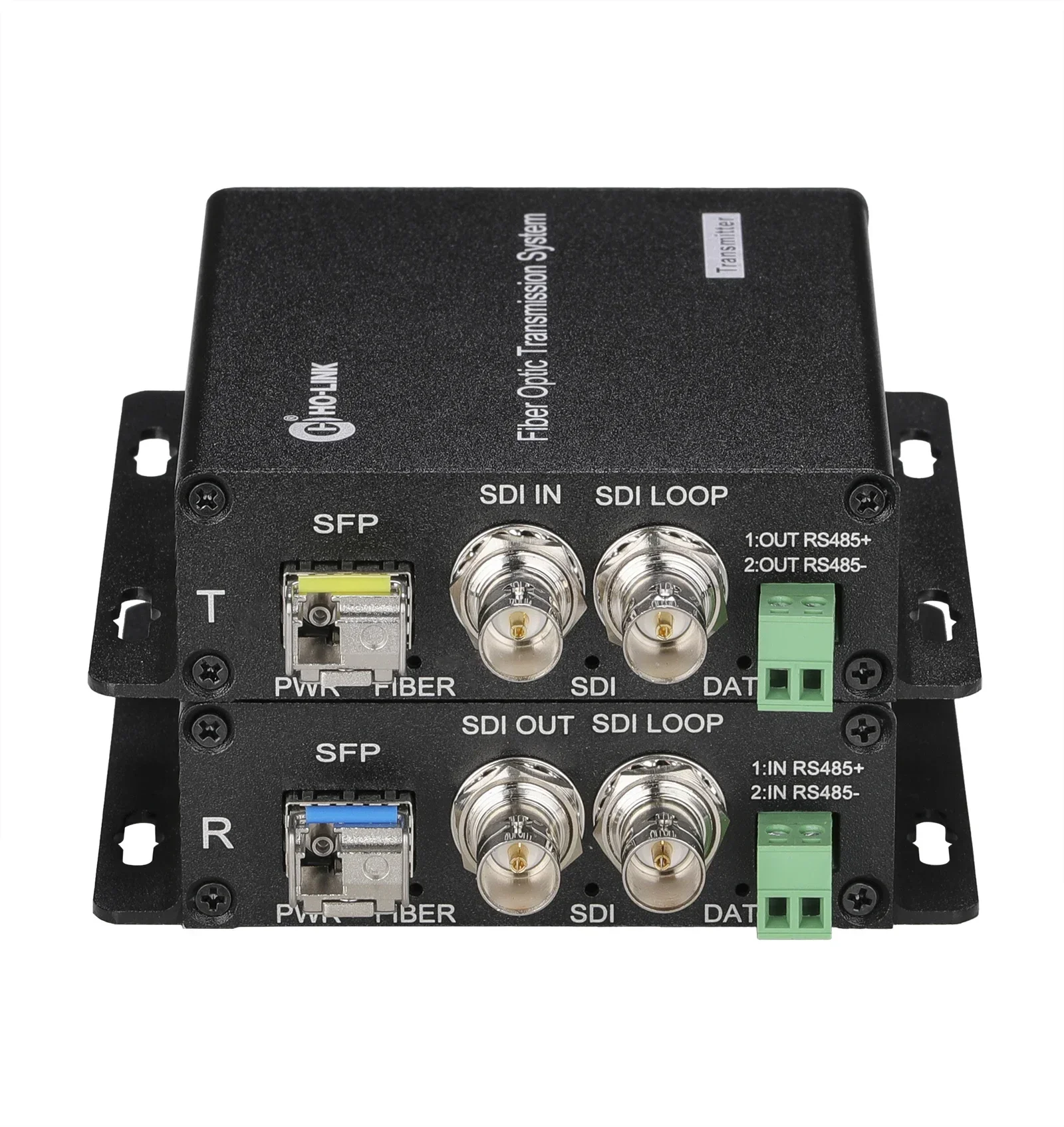 

3g SDI video in with loop out 1 channel reverse RS485 data LC sfp module Fiber optic Converter extender transmitter