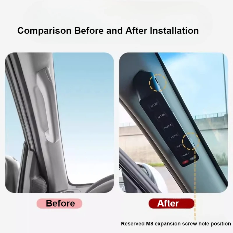 For Mitsubishi Pajero V93 V97 V73 Car A-Pillar 6-Way Integrated Switches Wireless Remote Control LED Spotlights Controller