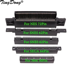 SNES N64 세가 NES 커넥터 게임 카드 슬롯, 세가 제네시스 N64 SNES NES 클론 콘솔용, 62 핀, 72 핀, 64 핀, 50 핀, 1 개