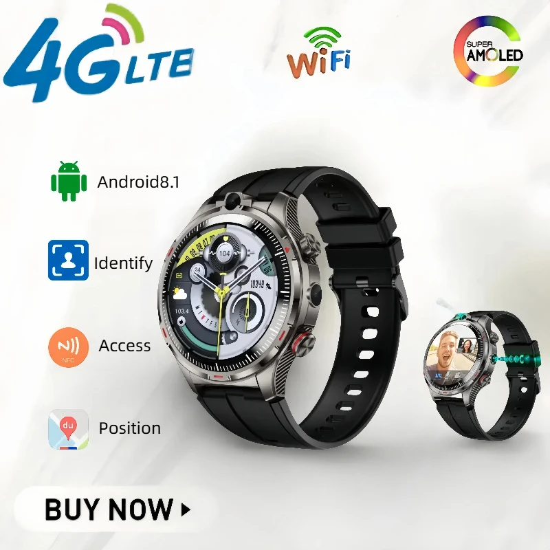 

LW12 4G Android 9.0 Смарт-часы Двойная HD-камера 1,43 дюйма 466*466 HD Разрешение Приложение Загрузка SIM-карты Точное позиционирование WIFI