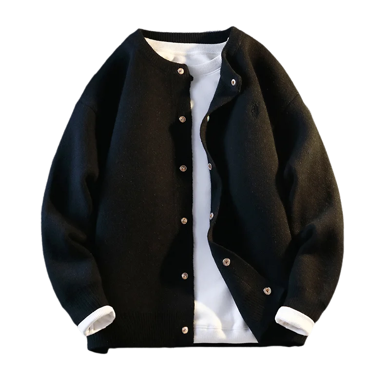 Autumn and Winter Men's Knitted Cardigan Jacket Fashionable Classic Versatile and Warm Sweater Jacket