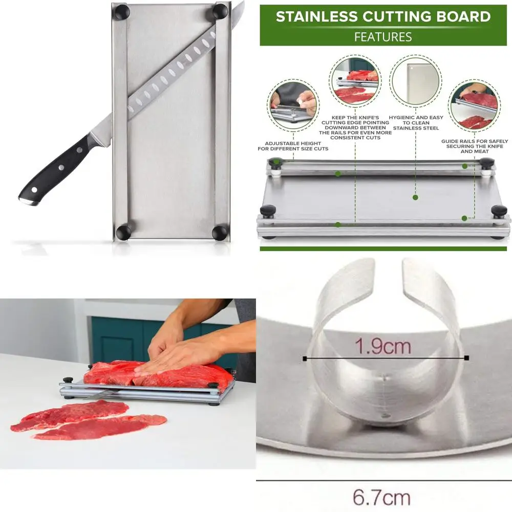 

Stainless Steel Jerky Maker with 10-Inch Professional Slicing Knife and Cutting Board