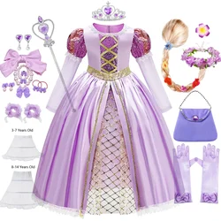 Rapunzel Dress Kids Tangled Disguise Carnival Girl Princess Costume Birthday Party Gown Outfit Christmas Ball Gown
