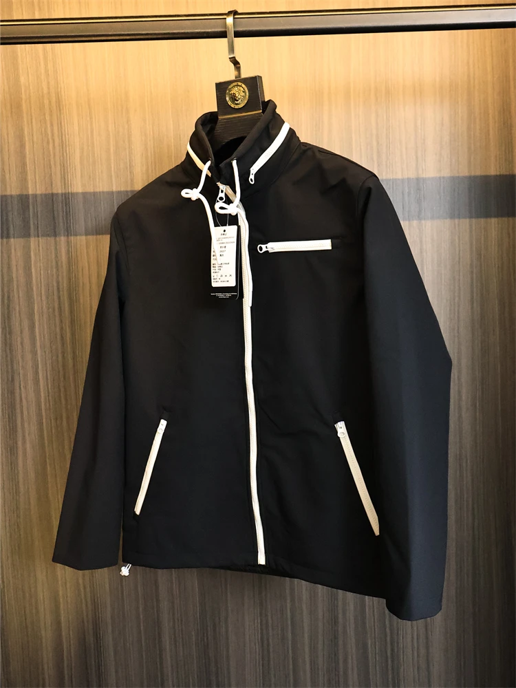 

Мужская однотонная уличная ветрозащитная водонепроницаемая куртка с воротником-стойкой на подкладке, модная городская молодежная куртка на осень-зиму...