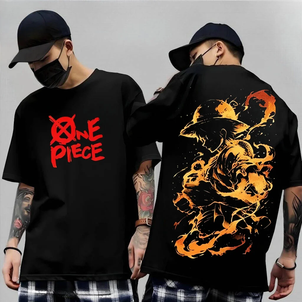 2026 One Piece Men's T-shirt Monkey D. Luffy Roronoa Zoro Sanji Anime Tee Summer and Spring Boy's Short Sleeves Y2k Streetwear