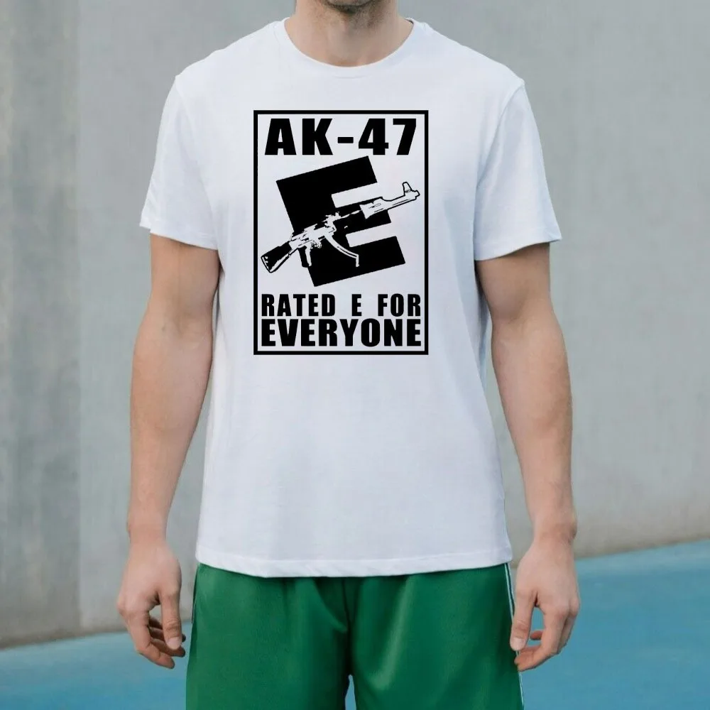 Vintage Classic Men Fashion T Shirt Summer 100% Cotton Tshirt AK-47 Kalashnikov AK47 T-Shirt Tops