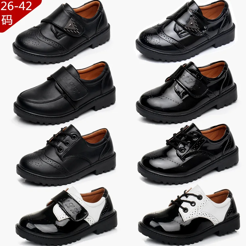 

New Children's High-Quality Leather Shoes Student Formal Dress Black Leather Shoes Boys Girls Flat Shoes Kids Breathable Style