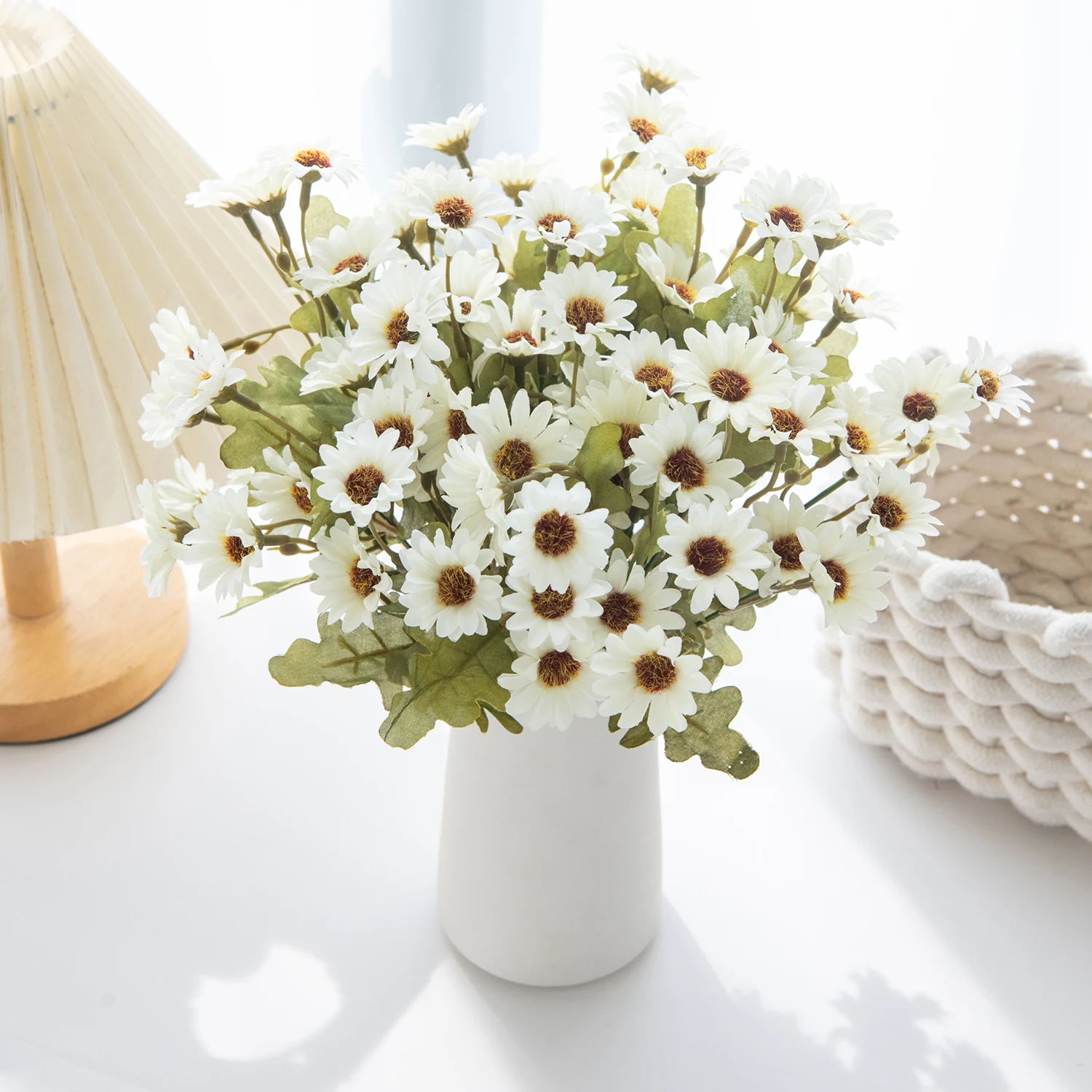 12-teiliges Set Künstliche Blumen aus Seide, Gänseblümchen, Tischdekoration für Festivals, Hochzeiten, Zimmer, Heimdekoration, Garten, DIY-Geschenkzubehör – Detail 8