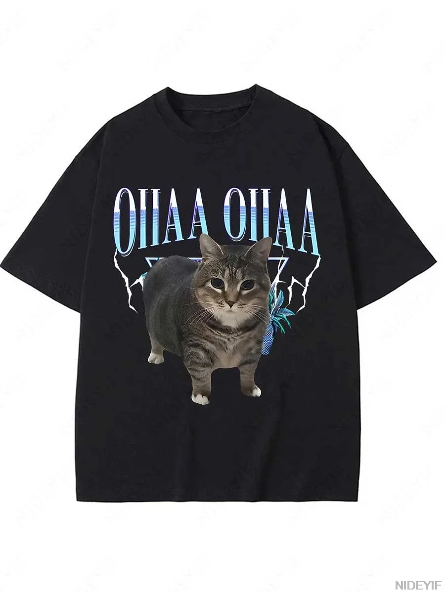 Image of Interessantes Oiia Oiia gesponnenes Katzenterriër Oiiai Oiiai Katzen-T-Shirt Niedliche Weck-up-Kleidung Little Cat Lover Damenmode-T-Shirt