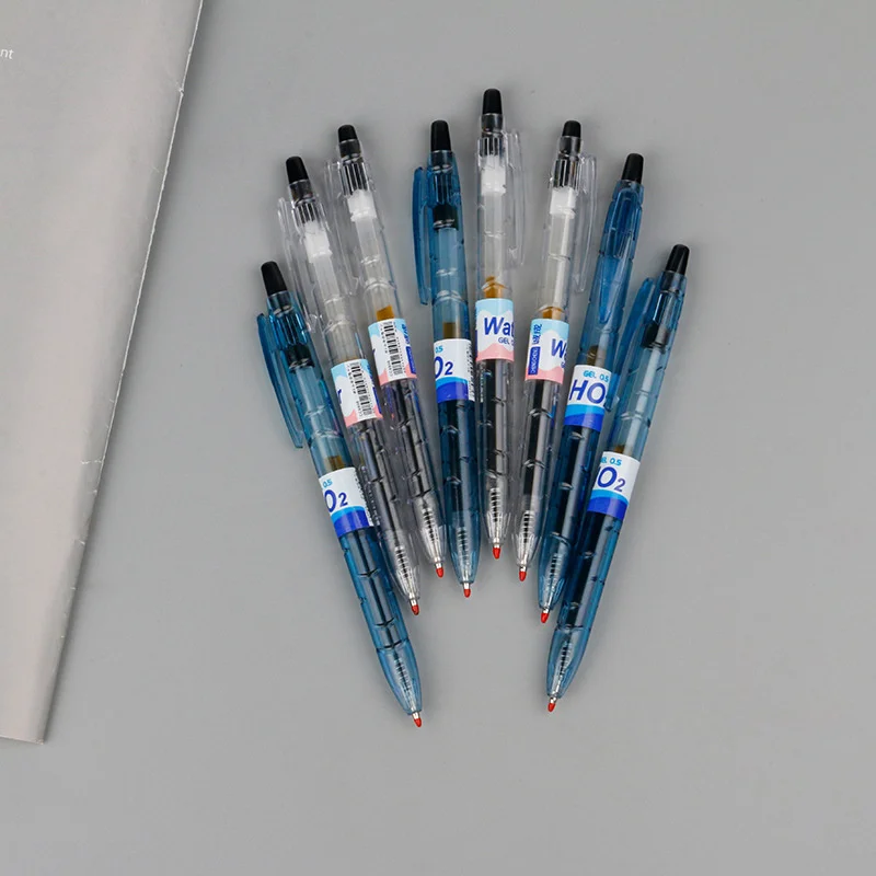 

Simple And Transparent Press Neutral Pen 0.5mm Spring Head Office Students With Neutral Pen Signature Pen