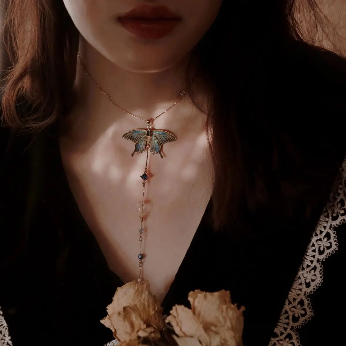 

Ожерелье с бабочкой, романтическое колье с крыльями феи для женщин, модные украшения в стиле ретро, подарок на вечеринку