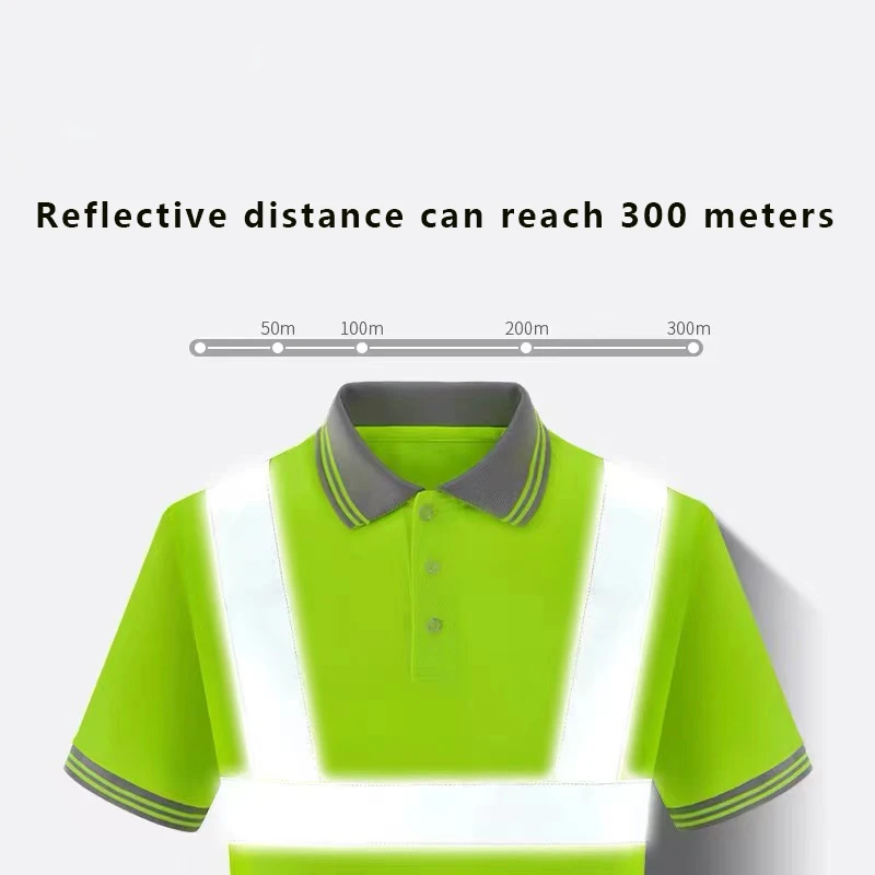 High Visibility Safety Reflective T-Shirt Breathable Quick Drying Fabric Construction Worker Safety Work Clothes