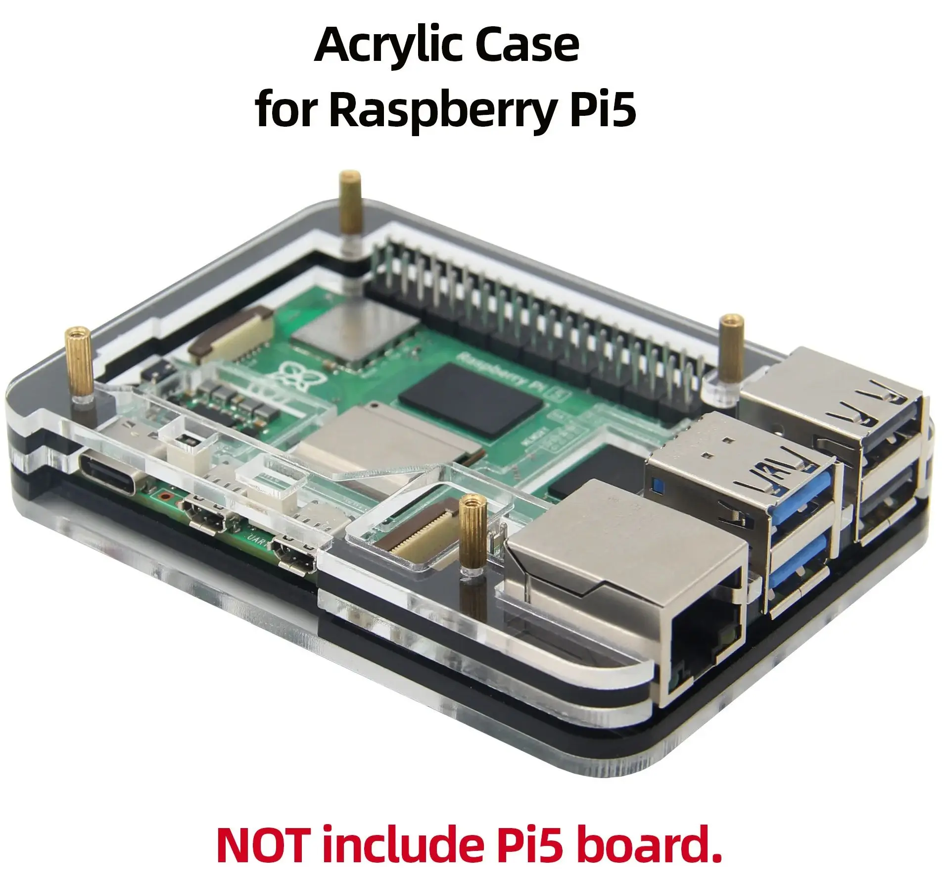 

Корпус Raspberry Pi 5, акриловый корпус для RPI 5