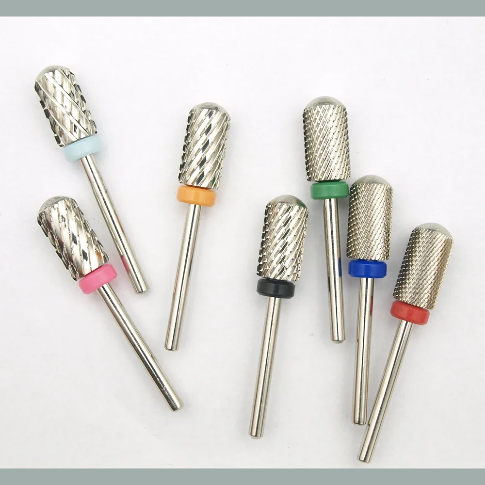 

New Silver! Quality 6.6mm Big Round Top barrel Original Tungsten steel Carbide Manicure Nail drill bit File Accessories