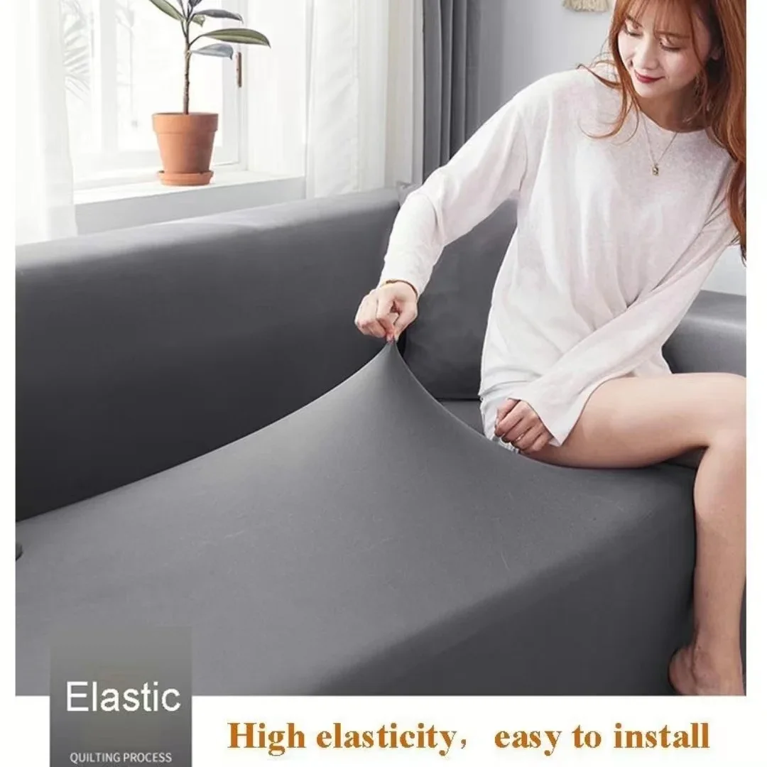 Effen Kleur Bankhoezen Voor Woonkamer Elastische Bankhoes L-Vormige Hoes Hoes Hoes Hoes Hoes Stoel Beschermer 1/2/3/4 Zitter
