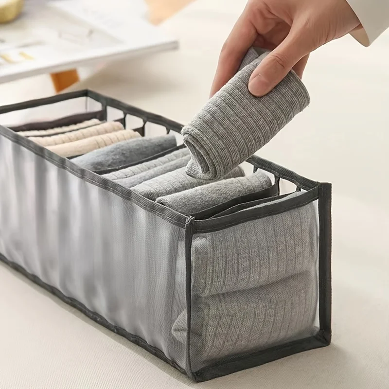 A underwear and sock compartment storage box with separate compartments