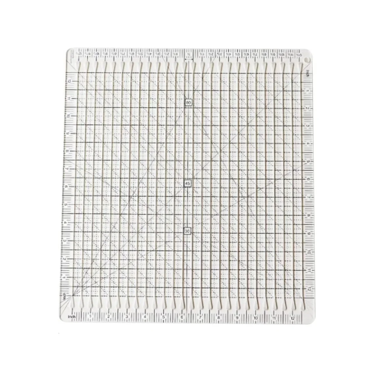 

12-Inch Quilting Ruler Transparent Quilting Square Ironing Ruler with Grid Lines Wonderful Sewing Tool