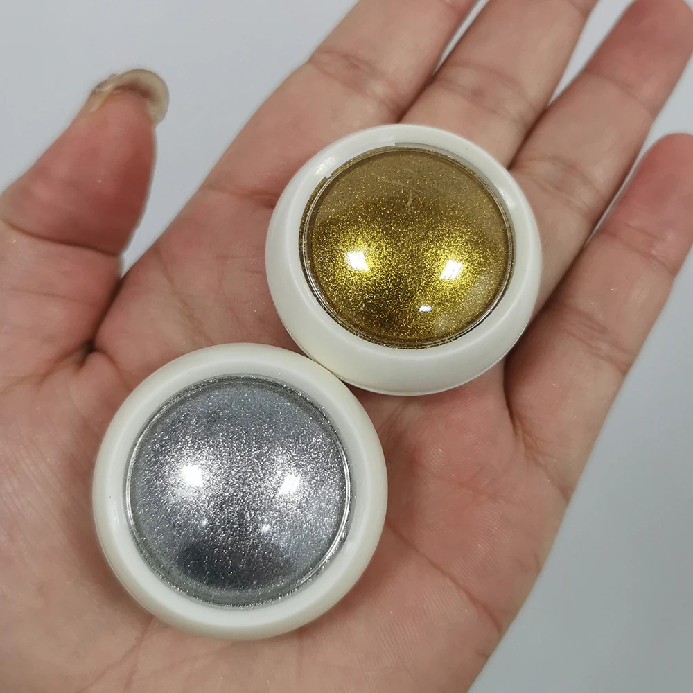 2Pcs Gold/Silver Metallic Mirror Powder Net2-3g Holographic Gold/Silver Color Chrome Powder 2Pcs Metallic Effect Manicure Dust