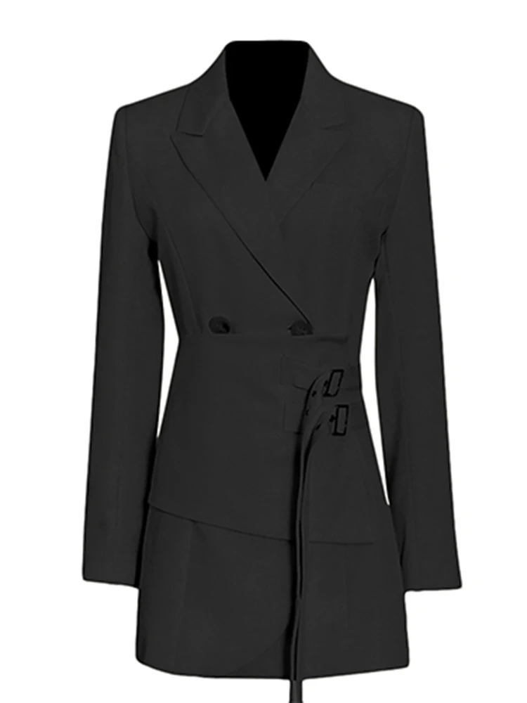 TWOTWurea-Blazer Slim YLE pour Femme, Blazers Monochromes, Col Cranté, Manches sulf, Vêtements Femme, Style, Printemps, Nouveau, 2022