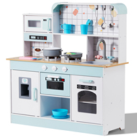 SucceBuy Kitchen Counter Play Set DIY Simulated Cooking Food Tableware Play House with Sound Pretend Game Toy Gift Kid Children