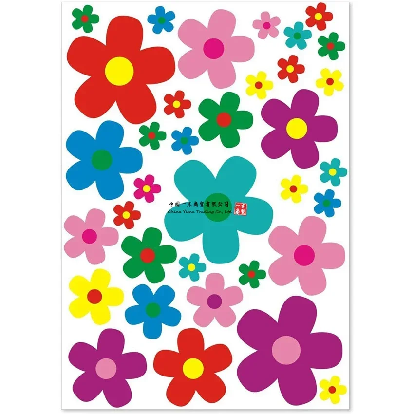 Aufkleber-set Blumen Blumchen Mehrfarbig Bunt Flower-power Sticker Fur Roller Fahrrad Notebook Laptop Handy Auto Wetterfest