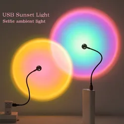 1 adet LED USB projeksiyon ışığı ayarı güneş atmosfer projektör fotoğraf sanat Neon işık taşınabilir masaüstü ev dekor gece lambası