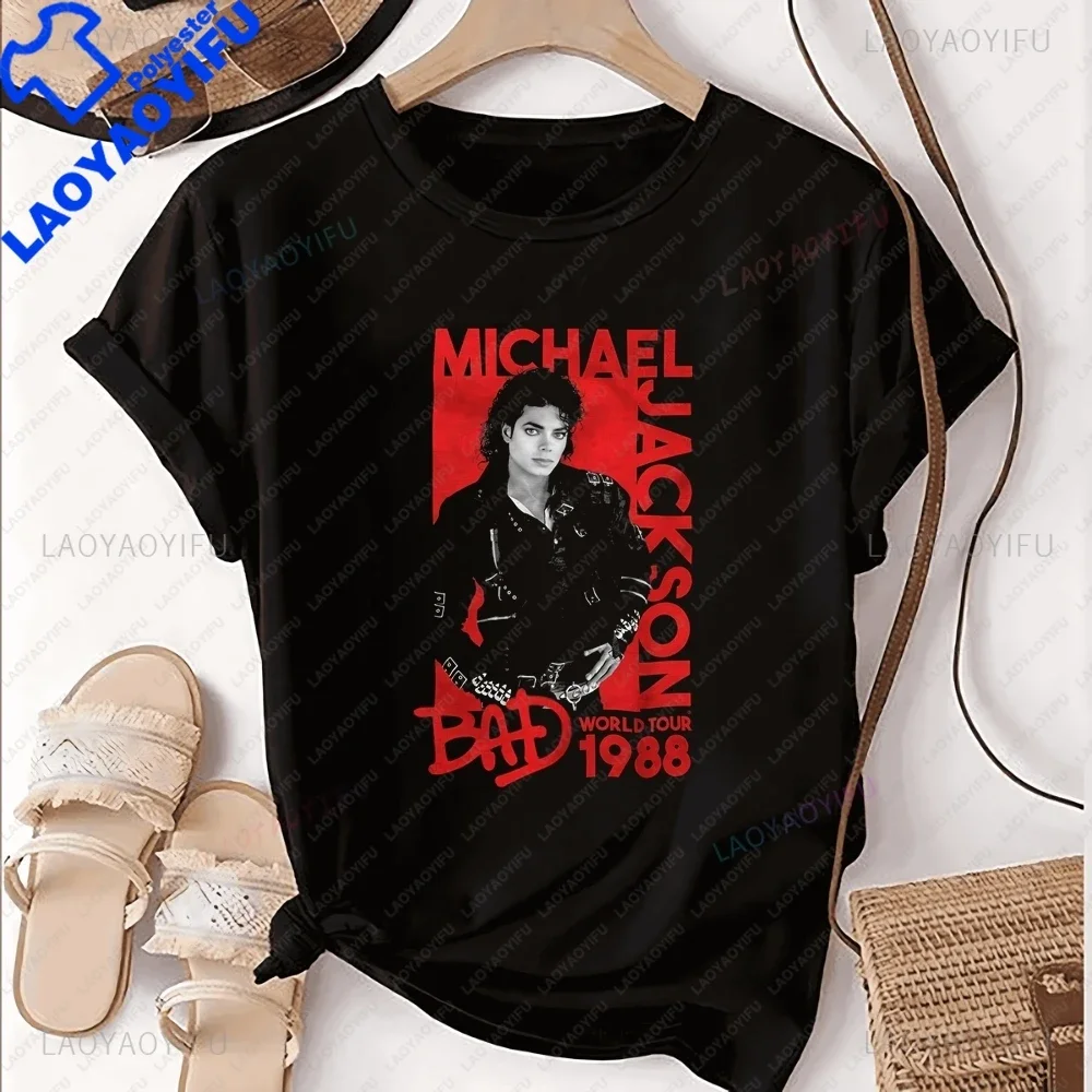 Michael Jackson bedrucktes T-Shirt – trendiges Unisex-Kurzarmshirt, geeignet für Männer und Frauen – T-Shirt in großer Größe – Detail 4