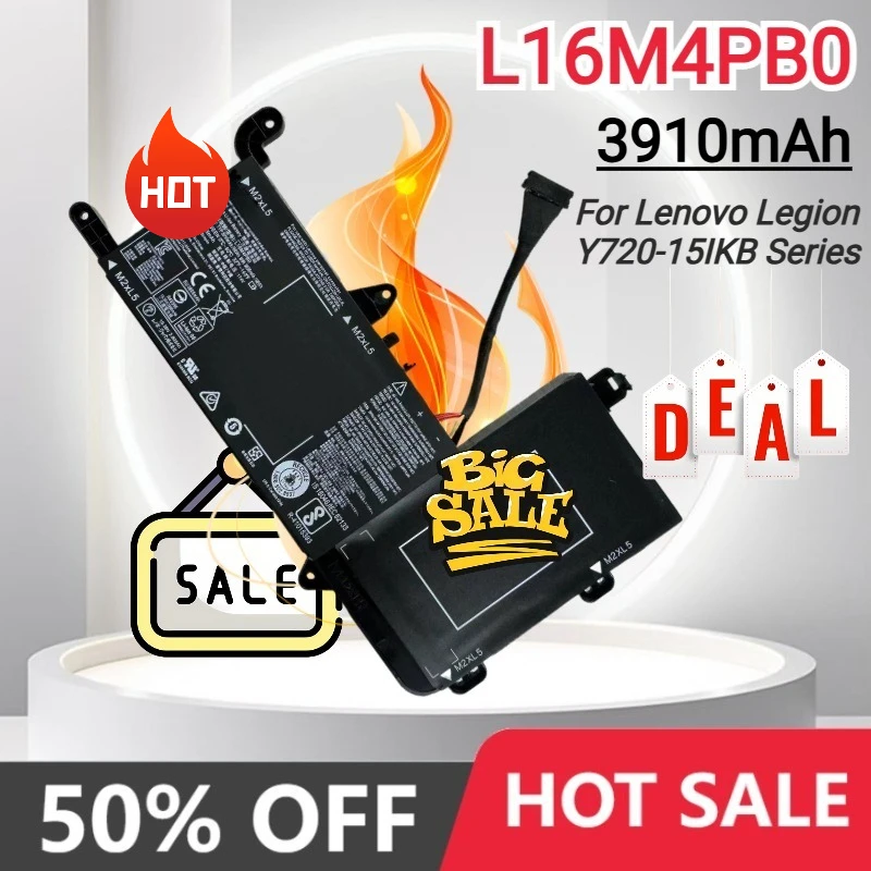 

L16M4PB0 3910mAh New Laptop Battery for Lenovo Legion Y720-15IKB Series 80Y40003CD 5B10M33724 L16S4TB0 5B10M33723 Y710 SIT