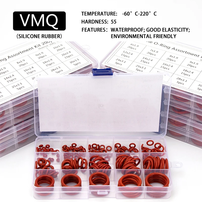 150 pz PCP Paintball VMQ O-ring in Silicone sigillante ad alta pressione rosso OD 6-30mm CS 1.5mm 1.9mm 2.4mm 3.1mm guarnizioni sostituzioni