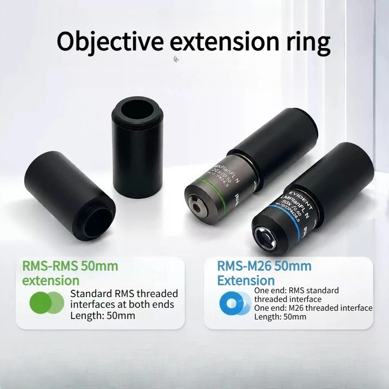 Microscope Objective Extension Tube RMS-RMS RMS-M26 Adapter Ring 50mm Extension
