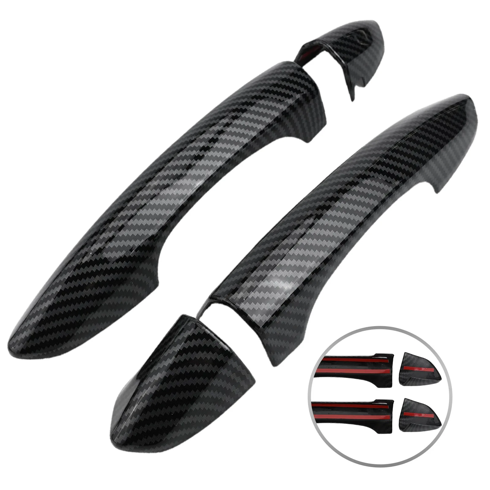 Lightweight Door Handle Carbon Fiber BLACK Vehicle Handle Protector Designed For Outdoor Use Easy Installation Process