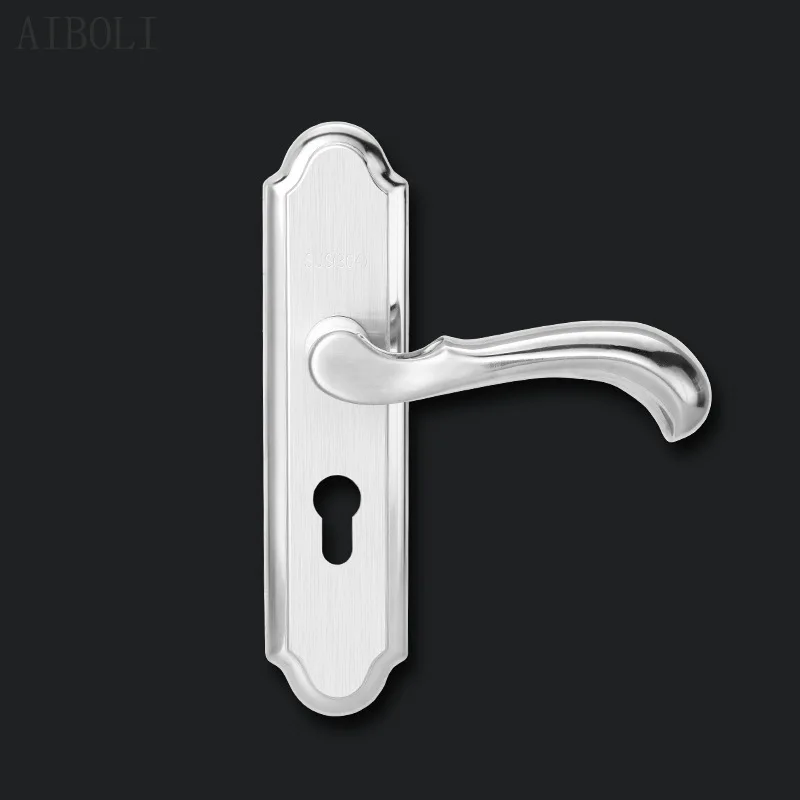 

Stainless Steel Panel Lock Mute Fireproof Indoor Door Lock Bedroom Handle Lock Room Door 50 Lock Body Wooden Door Lock