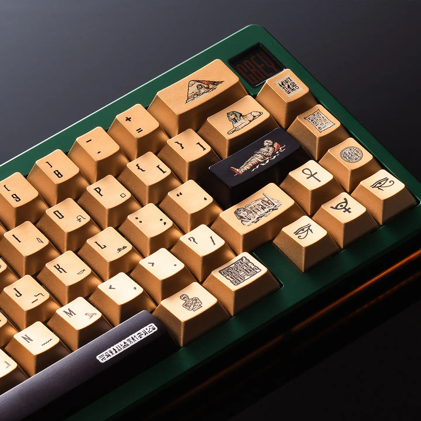 Egyptian theme black gold keycap metal texture matte PBT hot sublimation original mechanical keyboard