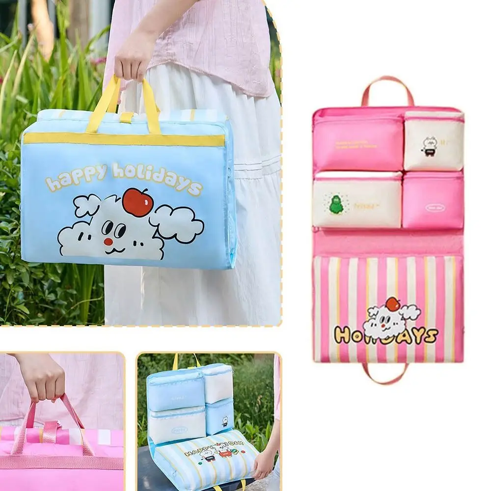 

Large Capacity Travel Storage Bag Lightweight Hanging Luggage Organizing Bag with Handle Divided Storage Handheld Sorage Bag