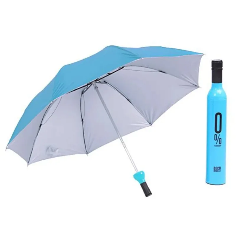 Folding Umbrella bottle Parasol Double Stitching Convenient Rain Sun Protection brolly Outdoor Rainproof Umbrella Beach parasol