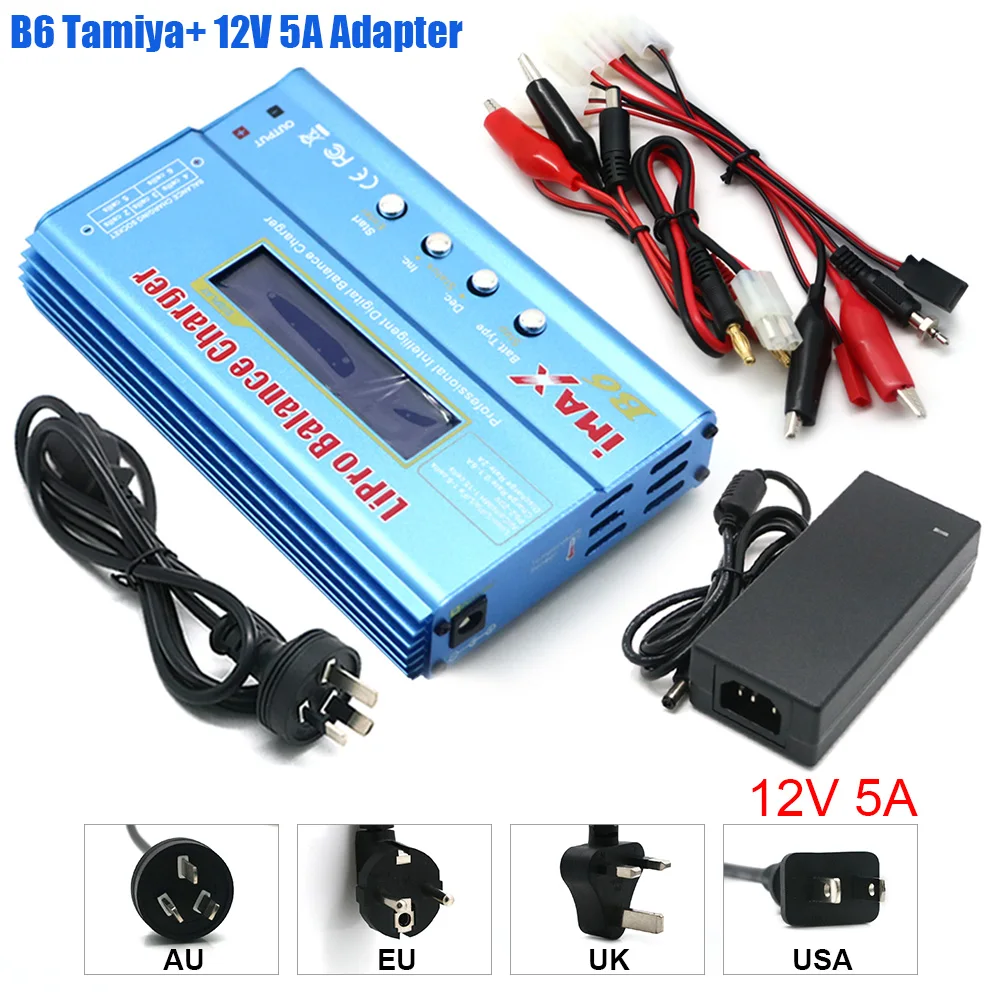 IMAX B6 80W Batterijlader Lipo NiMh Li-ion Ni-Cd Digitale Lipro Balanslader Ontlader Wisselstroom 12V 5A Adapter Voor Rc Auto