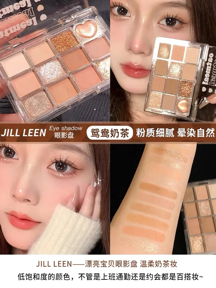 Jill leen-アイシャドウパレット、新しい愛、バタフライプレート、12色