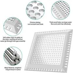 Shower Drain Cover Hair Catcher Drain Filter Bathroom Protector Stainless Steel Sink Strainer Drain Filter Bathtub Hair Catcher