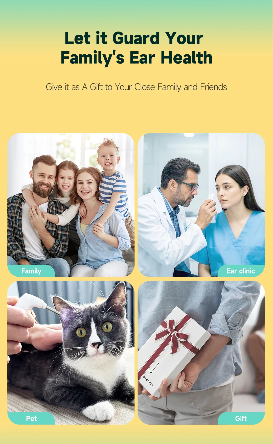 Ear Clearing Scope 3.9mm 1080P HD Wireless Otoscope Ear Camera Wax Removal Tools With 6LEDs for Homecare Support Android IOS image 6