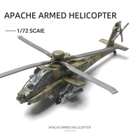 1:72 AH-64 Apache Attack Helicopter Model Creative Military Series Building Blocks Decor Assembled Toys For Boys Christmas Gifts