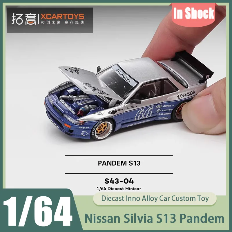 

New In Stock Xcartoys Pop Race 1:64 Nissan Silvia S13 Pandem Rocket Bunny High Detail Diecast Jdm Race Car Model Collectible Toy