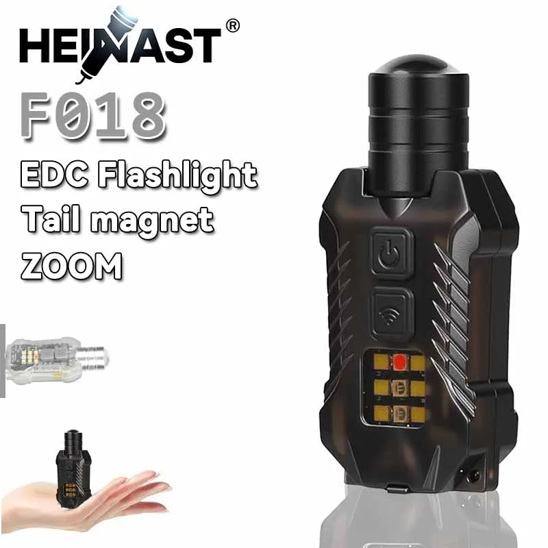 Tragbare Mini-EDC-Taschenlampe, USB wiederaufladbar, zoombare Taschenlampe, leistungsstarke Taschenlampe mit weißer, gelber und 395-nm-UV-Lampe