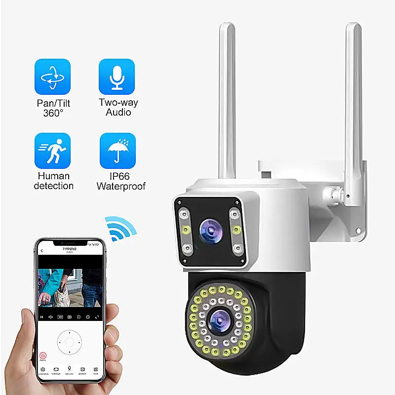 4MP Yoosee APP Dual Lens Wireless PTZ IP Dome Camera AI Humanoid Detection Home Security CCTV Baby Monitor