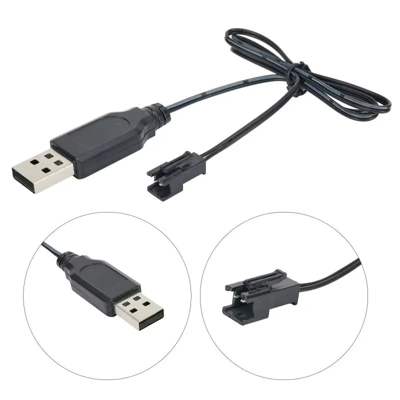 3.7V Lithium Battery SM 2P Charging Cable RC USB Charger Cord Wear-resistant for RC Quadcopter Off-road Toy Car view 2