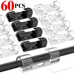 Cable Clips Organizer Drop Wire Holder Cord Management Self-Adhesive Cable Manager Fixed Clamp Wire Winder For Home Office Car